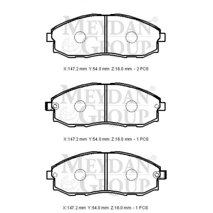 HYUNDAI STAREX- MİNİBÜS- 98/04; ÖN FREN BALATASI (DİSK) (147,2X54X16) (DAIWA)