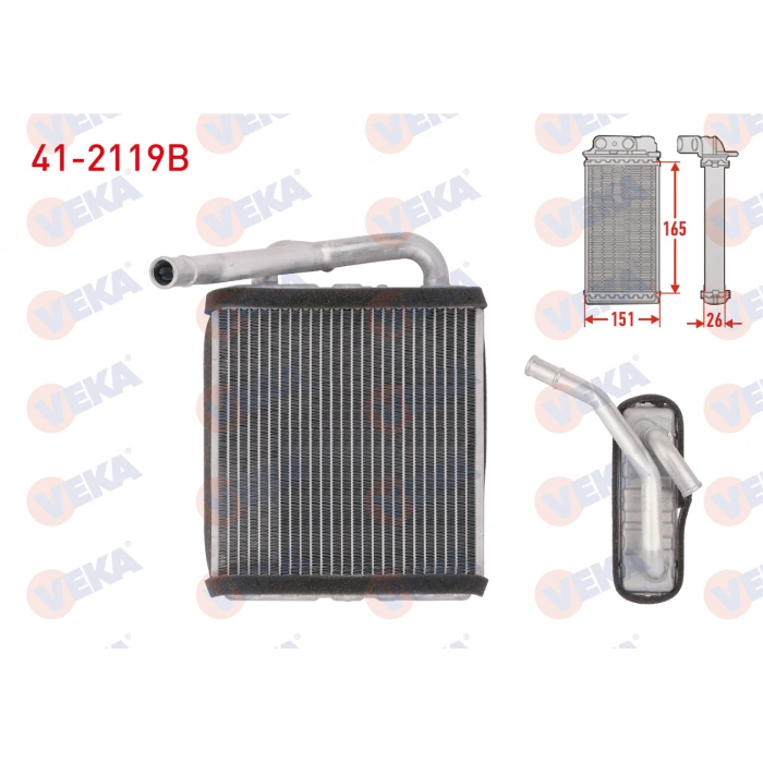 KALORIFER RADYATÖRÜ A/M 165X165X26 : KALORIFER PETEGI : BRAZING H100 MIN KLIMALI DIZEL 1993-