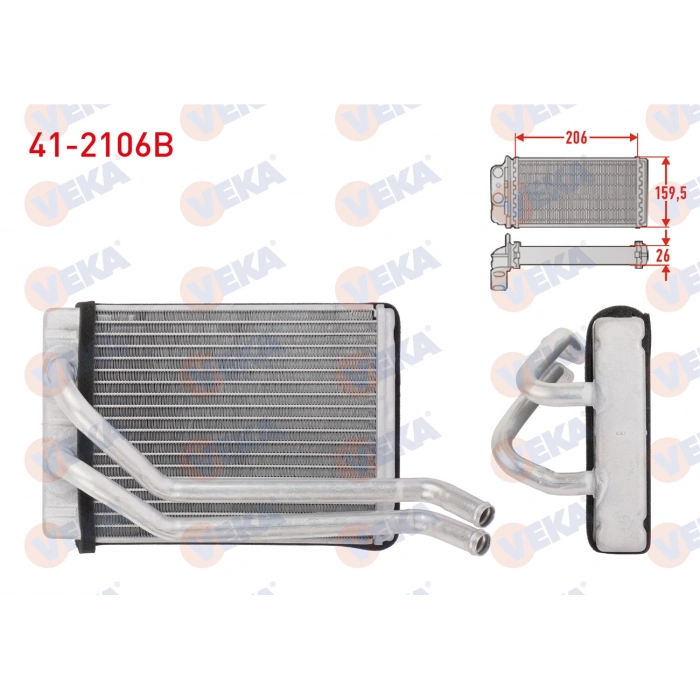 KALORIFER RADYATÖRÜ A/M 207X165X26 : KALORIFER PETEGI : BRAZING SANTAFE BENZIN-DIZEL 2001-