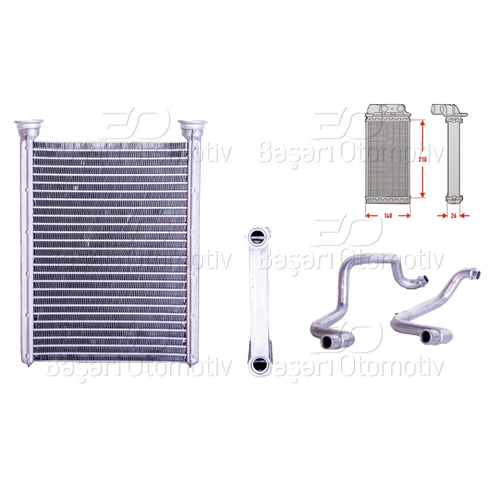 KALORIFER RADYATORU BORULU BRAZING 148X210 MM RENAULT FLUENCE 1.5 DCI 1.6 DCI MEGANE 3 1.2 1.4 TCE 1.5 DCI 1.6 16V 1.9 DCI 2.0 DCI FIAT TALENTO 1.6 D OPEL VIVARO 1.6 CDTI 08 >