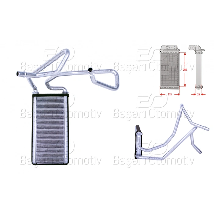 KALORIFER RADYATORU BRAZING 113X279 MM LAND ROVER RANGE ROVER SPORT I (L320) 3.6 D 4x4 06-13 LAND ROVER DISCOVERY III (L319) | LR3 2.7TD 4x4 04-09