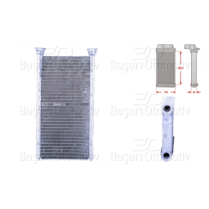 KALORIFER RADYATORU BRAZING 119X252 MM SUBARU IMPREZA Sedan (GE, GV) 1.5 08> IMPREZA Hatchback (GR, GH, G3) | B3 2.0 D 08-12 WRX Sedan (GJ) STI 2.5 14>