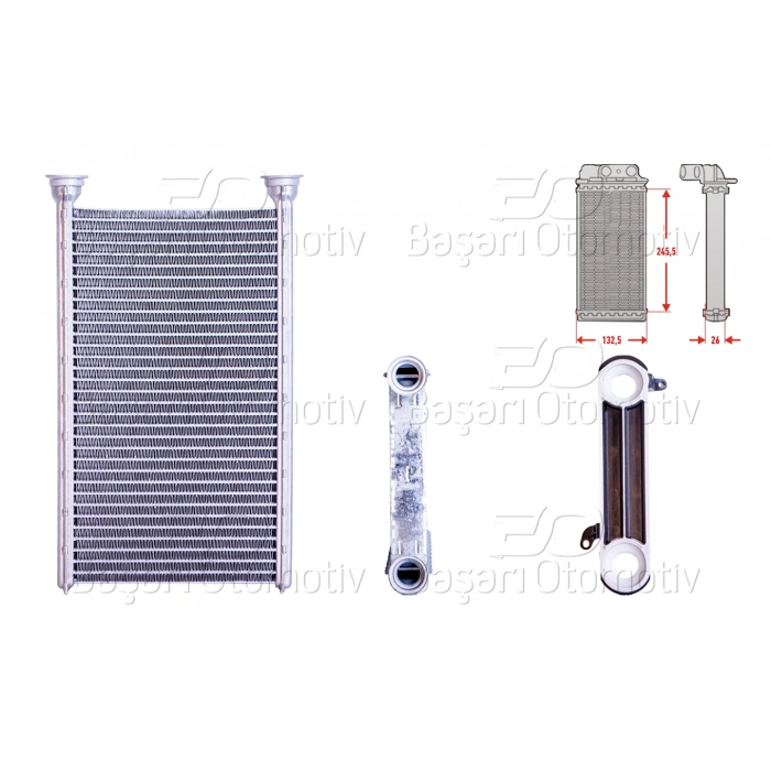 KALORIFER RADYATORU BRAZING 133X246 MM BMW F20 F21 1 SERIES F22 F23 2 SERIES F30 F80 F31 3 SERIES F32 F34 F82 F83 F36 4 SERIES 14 >