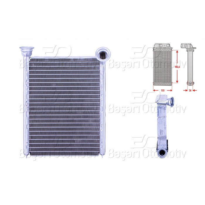 KALORIFER RADYATORU BRAZING 134X186 MM RENAULT CLIO 4 0.9 TCE 1.2 1.5 DCI 1.6 RS DACIA LOGAN 2 1.2 1.5 DCI 1.6 16V 12 >