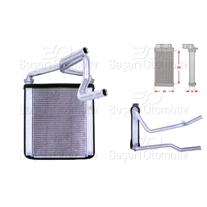 KALORIFER RADYATORU BRAZING 144X190 MM HONDA JAZZ 1.4 I 02 >