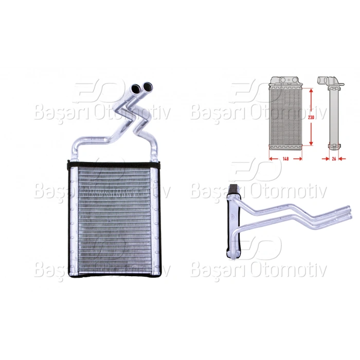 KALORIFER RADYATORU BRAZING 149X225 MM HYUNDAI SANTA 2.0 2.2 CRDI 06 >