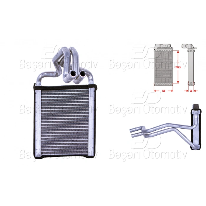 KALORIFER RADYATORU BRAZING 150X210X35 MM HYUNDAI TUCSON 2.0 2.0 CRDI 04 >