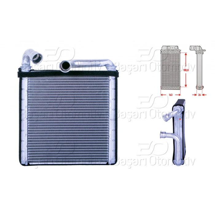 KALORIFER RADYATORU BRAZING 164X173 MM AUDI Q3 1.8 TFSI 2.0 TDI 2.5 RSQUATTRO SKODA KODIAQ 2.0 TDI OCTAVIA 3 1.0 TSI 1.2 1.4 TSI 1.6 TDI 1.8 TSI 2.0 TDI GOLF7 1.0 1.2 1.4 TSI 2.0 TDI TIGUAN PASSAT12 >