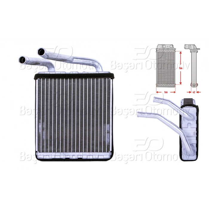 KALORIFER RADYATORU BRAZING 166X164 MM HYUNDAI H100 BOX 2.5 D 2.4 2.5 TD 93 >