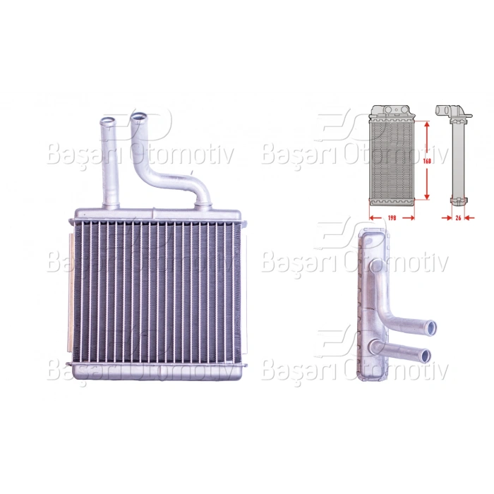 KALORIFER RADYATORU BRAZING 168X198 MM CHEVROLET REZZO MPV (U100) 1.6 05-