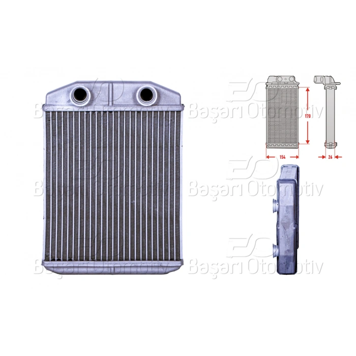 KALORIFER RADYATORU BRAZING 170X151 MM RENAULT CLIO 4 (BH_) 1.5 dCi 12> DACIA SANDERO 1.5 dCi 12> RENAULT CAPTUR (J5_, H5_) 1.5 dCi 13>