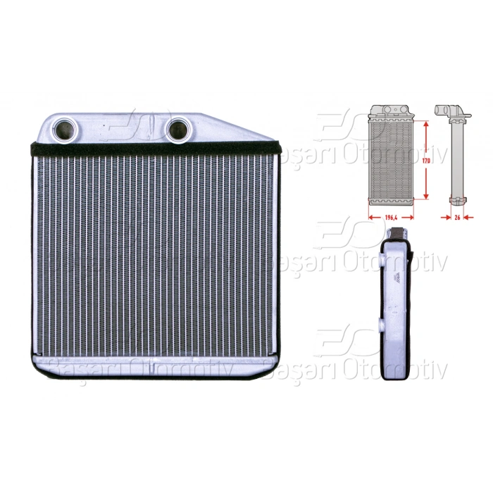 KALORIFER RADYATORU BRAZING 170X195 MM FIAT 500L (351_, 352_) 1.3 D Multijet 12> 1.6 D 12-18