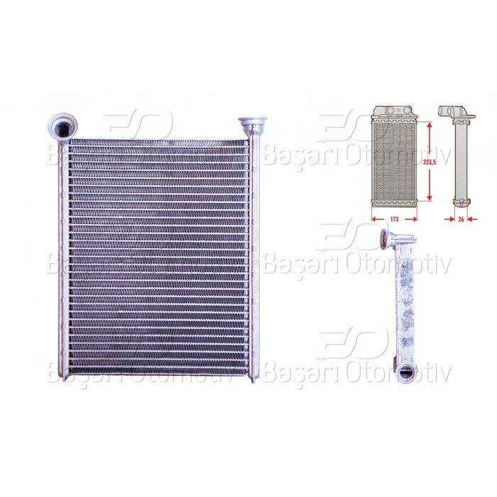 KALORIFER RADYATORU BRAZING 173X223 MM PEUGEOT508 1.6 HDI 2.0 2.2 HDI 10 >