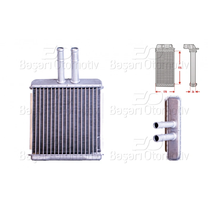 KALORIFER RADYATORU BRAZING 175X176 MM DAEWOO LANOS 1.3 1.5 LEGANZA 2.0 16V NUBIRA WAGON 1.6 16V 2.0 16V 1997>