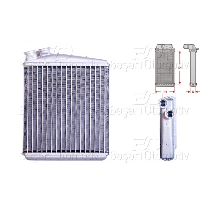 KALORIFER RADYATORU BRAZING 179X172 MM LAND ROVER RANGE ROVER EVOQUE (L538) 2.0 D 15-19 DISCOVERY SPORT (L550) 2.0 D 19> VOLVO S60 2 (134) 2.0 T 10-15