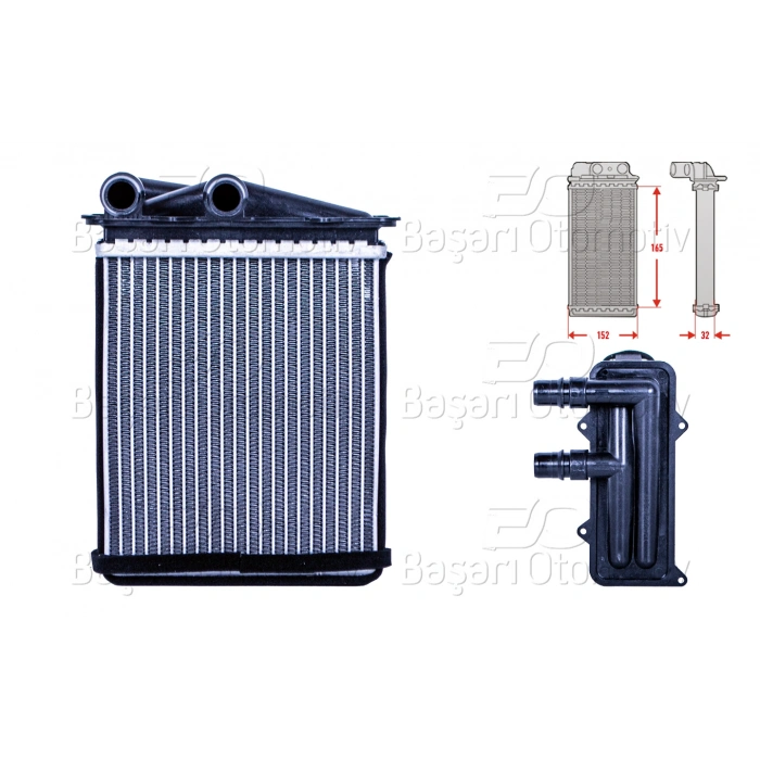 KALORIFER RADYATORU BRAZING 180X157 MM OPEL VIVARO A MInIbüs/Otobüs (X83) 1.9DI 2.0 16V 2.5CDTI 01-14 NISSAN PRIMASTAR MInIbüs/Otobüs (X83) 2.0 01-08