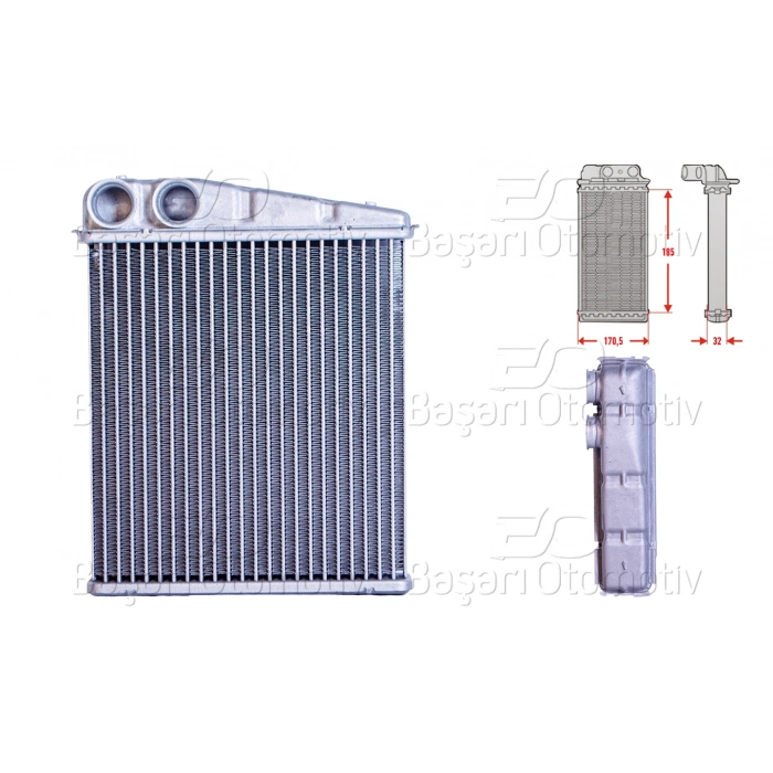 KALORIFER RADYATORU BRAZING 185X176 MM VW CADDY GOLF5 JETTA PASSAT LEON GOLF6 A3 LEON SHARAN TIGUAN SCIROCCO OCTAVIA YETI SUPERB ALTES TOLEDO Q3 TT 04-13