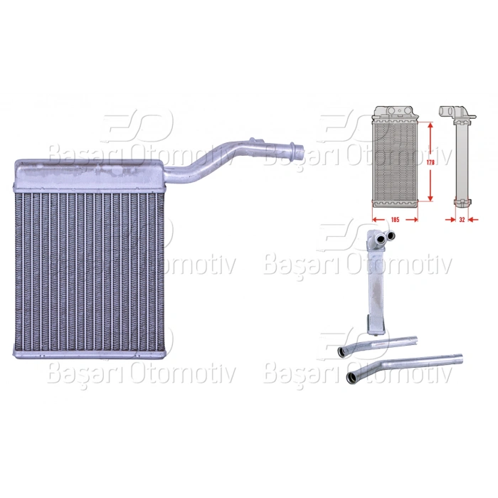 KALORIFER RADYATORU BRAZING 186x128 MM FORD FOCUS II Sedan (DB_, FCH, DH) 1.6 TDCi 05-12 VOLVO S40 II (544) 1.6 D 05-12