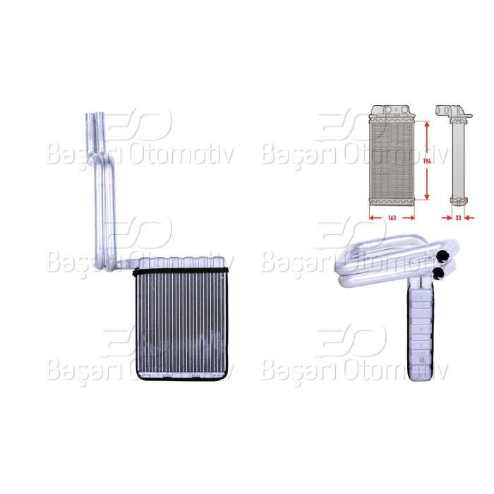 KALORIFER RADYATORU BRAZING 195X168 MM FORD FOCUS 1.5 1.6 2.0TDI 12-18