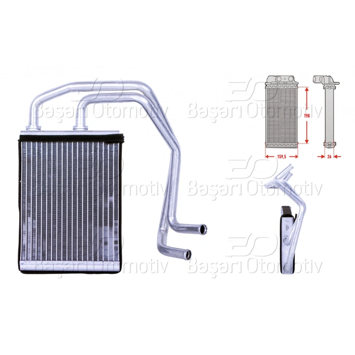 KALORIFER RADYATORU BRAZING 198X160 MM MITSUBISHI FUSO CANTER 859 06-12