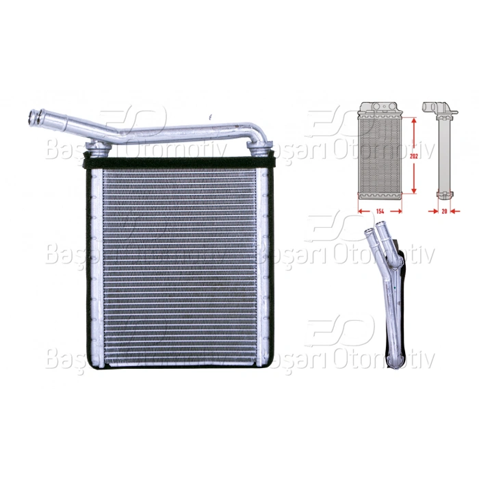 KALORIFER RADYATORU BRAZING 202X154 MM TOYOTA HILUX 2.5 D4D 06 >