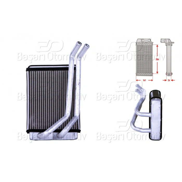 KALORIFER RADYATORU BRAZING 205X166 MM HYUNDAI SANTA FÉ I (SM) | SANTA FE 2.0 2.0CRDI 2.4 16V 2.7 4X4 01-06