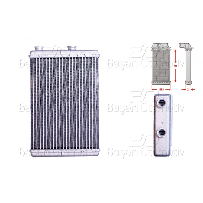 KALORIFER RADYATORU BRAZING 208X158 MM FIAT DOBLO CARGO 1.2 1.3 D 1.3 JTD 1.9 JTD FIAT IDEA 1.2 16V 1.3 D 1.4 FIAT PUNTO 1.2 1.3 JTD 1.8 1.9 JTD 1999>