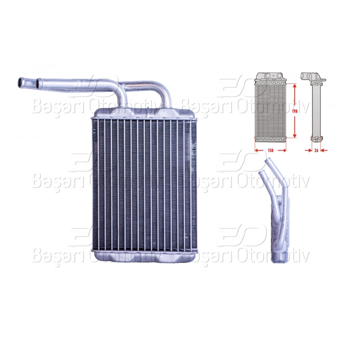 KALORIFER RADYATORU BRAZING 209X160 MM RENAULT TWINGO 1 1.2 16V LPG 1993>