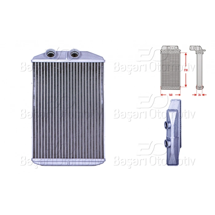 KALORIFER RADYATORU BRAZING 210X158X26 MM MERCEDES-BENZ CITAN 108 CDI 111 CDI 112 NISSAN NV400 2.3 DCI OPEL MOVANO B BUD 2.3 CDTI RENAULT KANGOO 1.5 DCI 1.6 MASTER 3 2.3 DCI 08 >