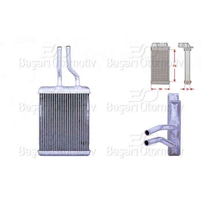 KALORIFER RADYATORU BRAZING 210X188 MM ALFA ROMEO 156 (932_) 1.6 16V 97-05 2.0 16V T.SPARK 97-02 156 Sportwagon (932_) 1.6 16V 00-06