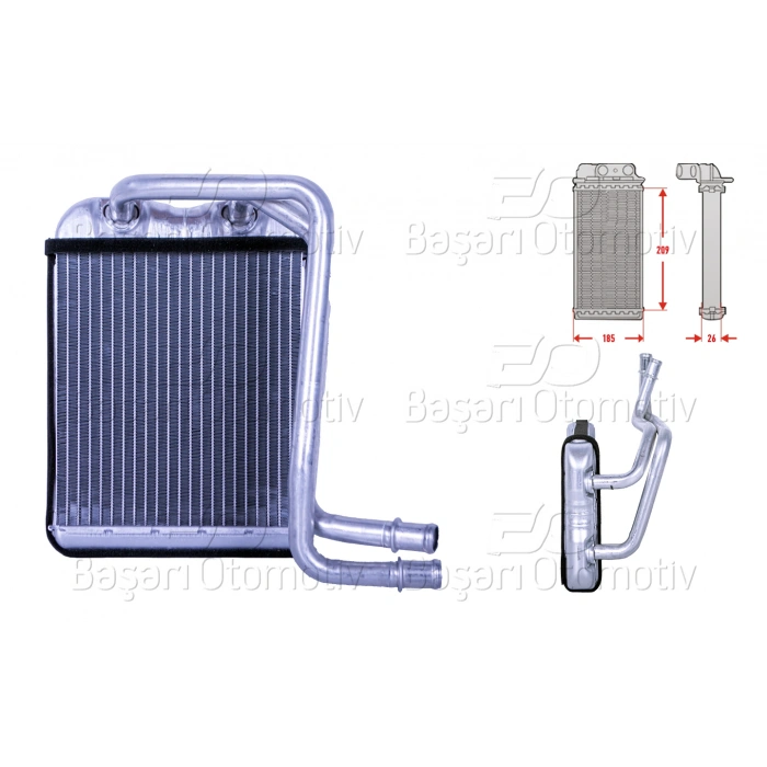 KALORIFER RADYATORU BRAZING 214X190 MM VW T5 TOUAREG Q7 AMAROK