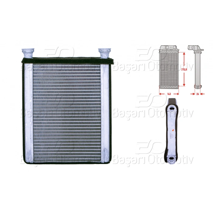 KALORIFER RADYATORU BRAZING 218X143 MM TOYOTA COROLLA 01-04