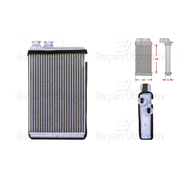KALORIFER RADYATORU BRAZING 218X155 MM CITROEN C5 III 1.6 HDi 08> PEUGEOT PARTNER TEPEE 1.6 HDi 08> CITROEN BERLINGO MULTISPACE (B9) 1.6 BlueHDi 14>