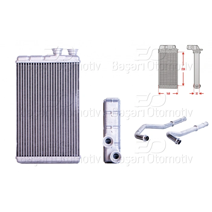 KALORIFER RADYATORU BRAZING 220X152 MM BMW G30, F90) 520 d 16- 7 (G11, G12) 730d 15-20 ROLLS-ROYCE GHOST II (RR21) V12 20-
