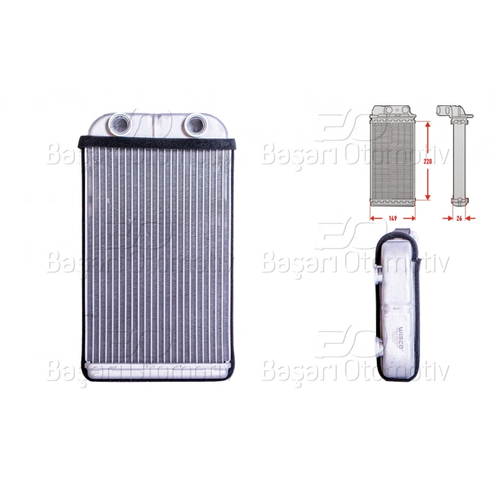 KALORIFER RADYATORU BRAZING 220X156 MM TOYOTA HI-LUX 97 >