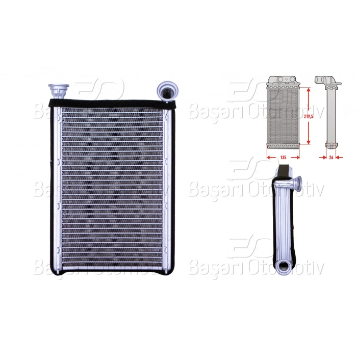 KALORIFER RADYATORU BRAZING 232X132 MM RENAULT MEGANE 2 (BM0/1_, CM0/1_) 1.5DCI 1.6 16V 1.9 DCI 2.0DCI 02-09