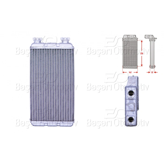 KALORIFER RADYATORU BRAZING 235X146 MM OPEL MOVANO A (X70) 2.5 CDTI (JD) 06> RENAULT MASTER 2 2.5dCi 01> NISSAN INTERSTAR (X70) 02-11
