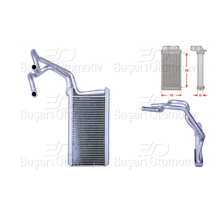 KALORIFER RADYATORU BRAZING 242,5X113 MM MITSUBISHI L200 2.5DID TRITON 07-12