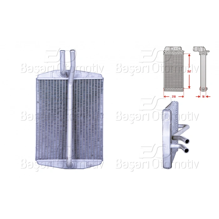 KALORIFER RADYATORU BRAZING 247X207 MM FORD COURIER FIESTA KA PUMA 1.6 1.8D 1.3 1.4 1.6I 1.8D MAZDA 121 1.25 1.3 1.8D 96-03