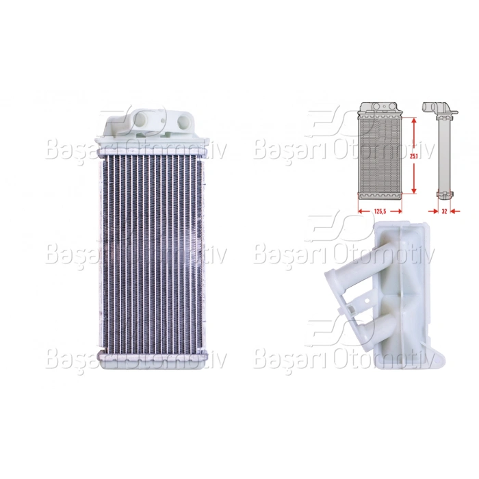 KALORIFER RADYATORU BRAZING 248X130 MM FIAT ALBEA 1.2 FIAT PALIO WEEKENG 1.2 1.6 1.9 D 1.9 JTD 01 >