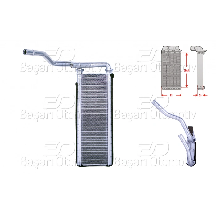 KALORIFER RADYATORU BRAZING 278X84 MM MITSUBISHI FUSO CANTER EURO 5 13-17