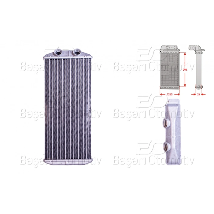KALORIFER RADYATORU BRAZING 290X138 MM CITROEN BERLINGO 1.6 HDI C4 1.6 16V 1.8 I 2.0 HDI PEUGEOT PARTNER 1.6 HDI 16V 08 >