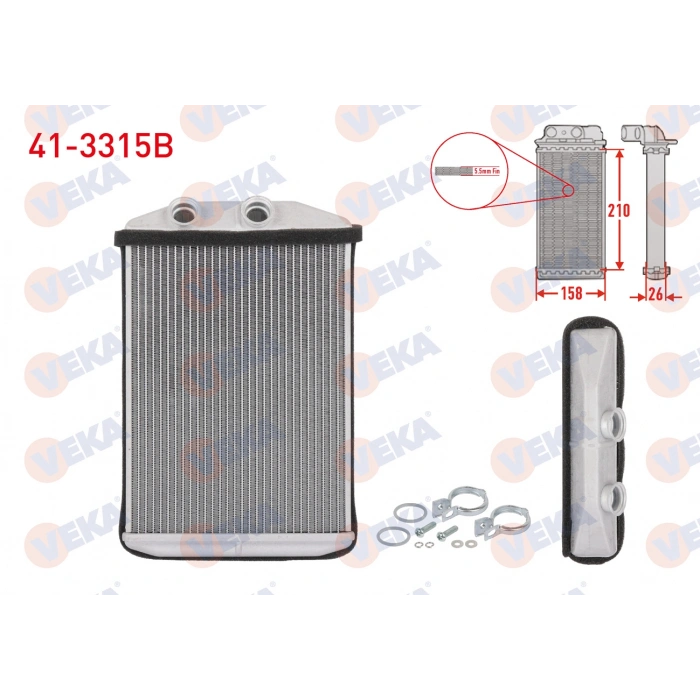 KALORIFER RADYATORU BRAZING (4mm fin) RENAULT MASTER III (FV) 2.3 DCI 2010-