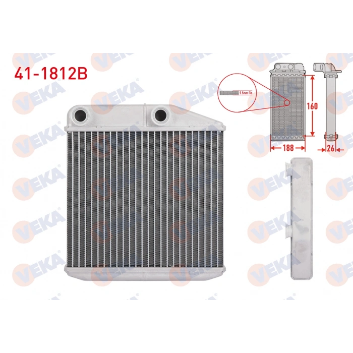 KALORIFER RADYATORU BRAZING (5.5mm fin) FIAT LINEA (323) 1.3 MJT 2007-