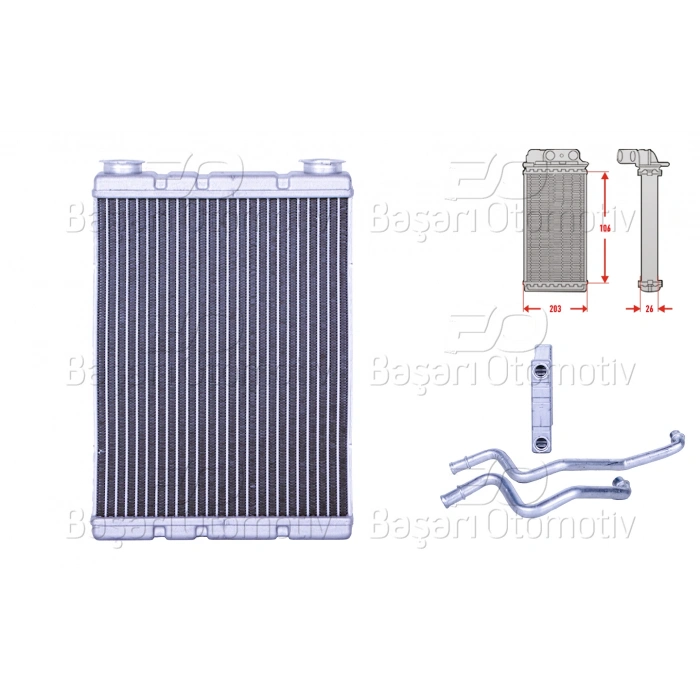 KALORIFER RADYATORU BRAZING BORULU 200X154 MM RENAULT MEGANE 3 FLUENCE