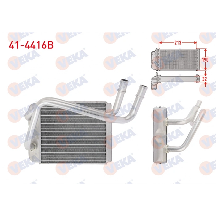 KALORIFER RADYATORU BRAZING KELEPCELI 214X190 MM VW T5 TOUAREG Q7 AMAROK