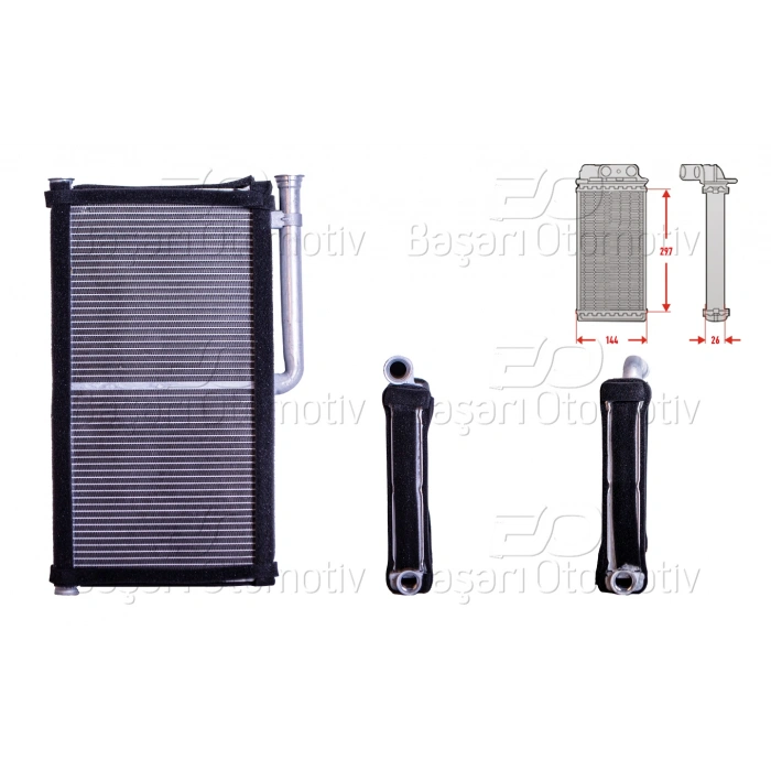 KALORIFER RADYATORU BRAZING MT-AT 144X297X26 MM AUDI A6 2.0 2.4 2.7 TDI 2.8 FSI 3.0 TFSI 3.2 FSI 4.2 FSI 04 >