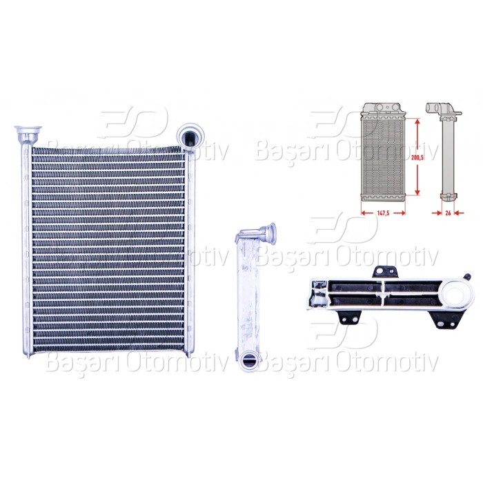 KALORIFER RADYATORU BRAZING MT-AT 148X203 MM RENAULT MEGANE4 KADJAR TALISMAN 1.2 1.3TCE 1.5 1.6DCI 2015 >