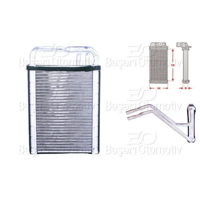 KALORIFER RADYATORU BRAZING MT-AT 148X230X28 MM HYUNDAI SONATA CRDI 2.0 CRDI 2.4 3.3 05 >