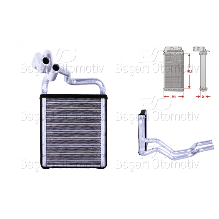 KALORIFER RADYATORU BRAZING MT-AT 150X210X27 MM HYUNDAI I30 1.4 1.6 CRDI 2.0 CRDI KIA CEED 1.4 CWT1.6 CRDI 06 >